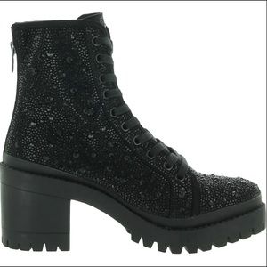Steve Madden Pass Rhinestone Combat Boots no box